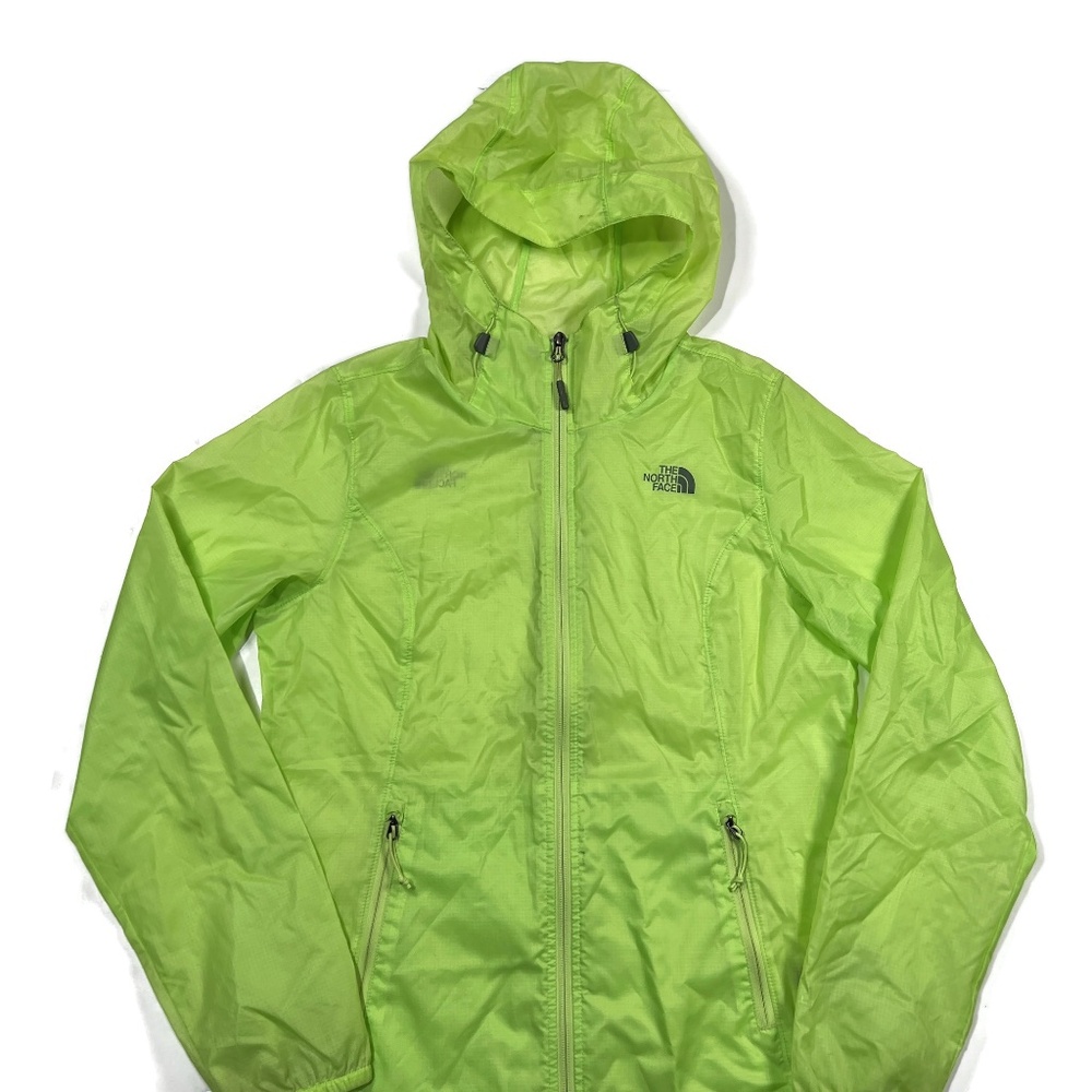The North Face Windfall Jacket Womens Small Lightweight Windbreaker Hood Green‎